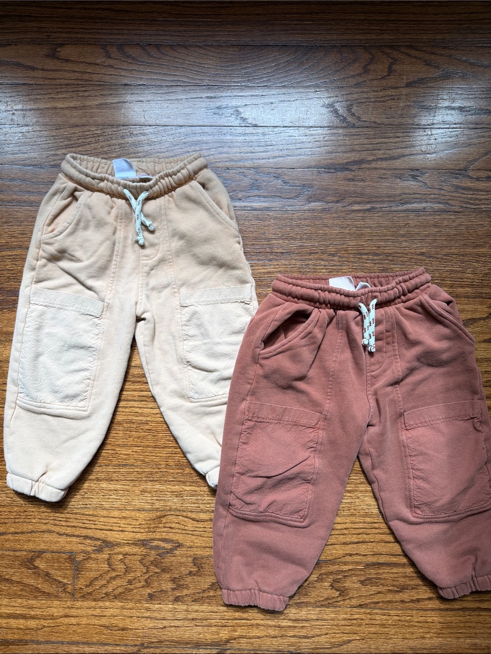 Zara Baby Toddler  Cozy Cargo Joggers - Beige and Rust